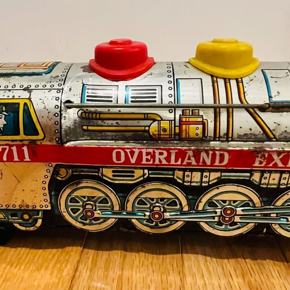 Masudaya Tin locomotive OVERLAND EXPRESS vintage rare toy Made in Japan - Picture 11 of 15